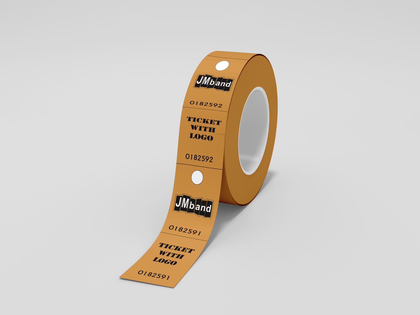 2-Part Cloakroom Tickets with Print Ticket JM Band® 100 Orange