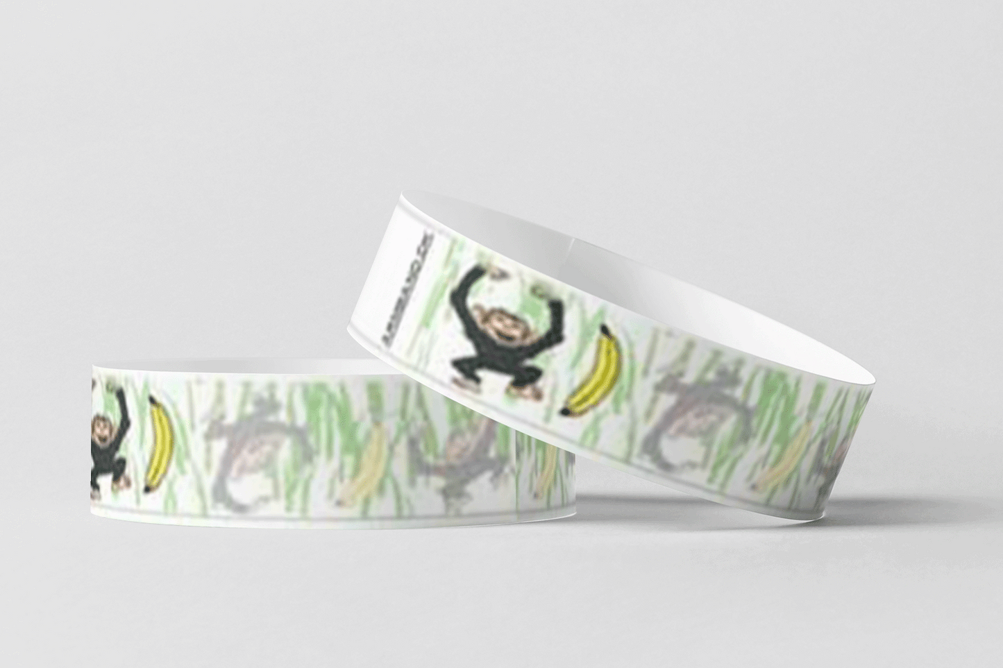 Paper Wristbands - Pre-Printed Paper wristbands JM Band EU 10 Monkeys