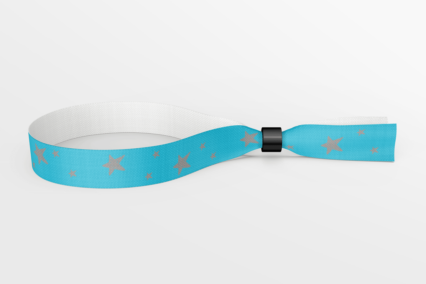 Textile Wristbands with Stars and Colours Fabric Wristbands JM Band® 50 Blue With Gray Stars