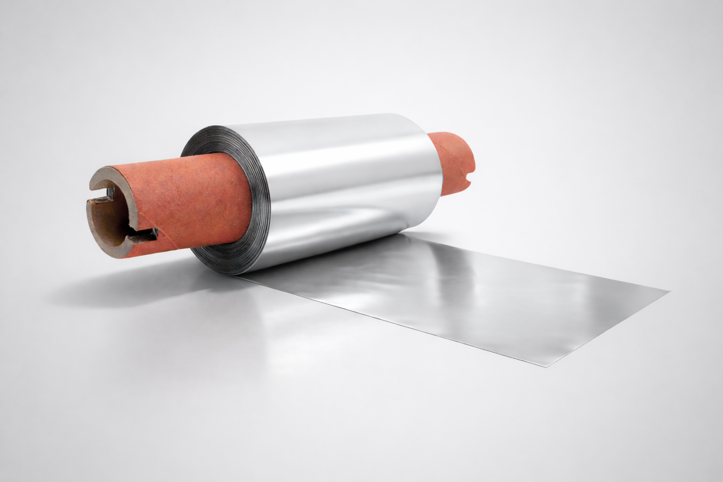Een rol zilverkleurige thermische transferfolie voor thermische transfer op linten van JM Band®.
