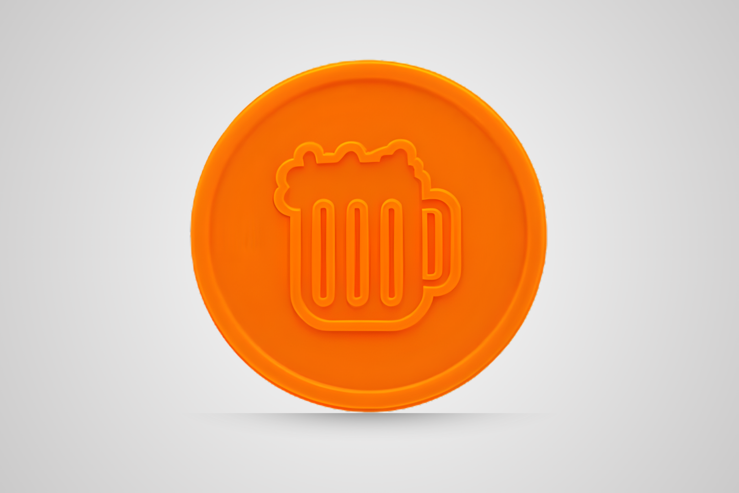 Oranje drankbon met reliëf voor bier van JM Band®.
