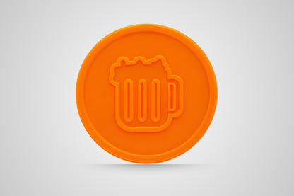 Oranje drankbon met reliëf voor bier van JM Band®.
