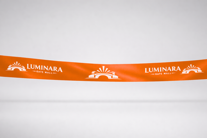Oranje ECO satijnen inauguratielint met custom print van JM Band®.