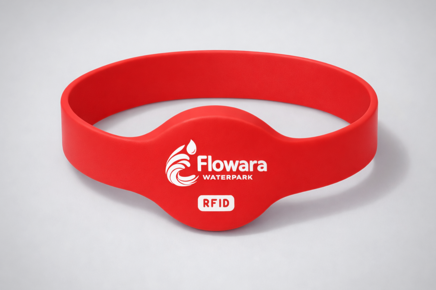 Bracelet NFC en silicone modèle JM02 avec impression personnalisée de JM Band®.
