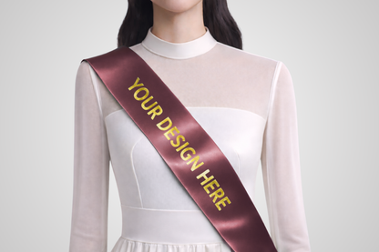 Ceinture en satin ECO bordeaux, design personnalisé, de JM Band®.