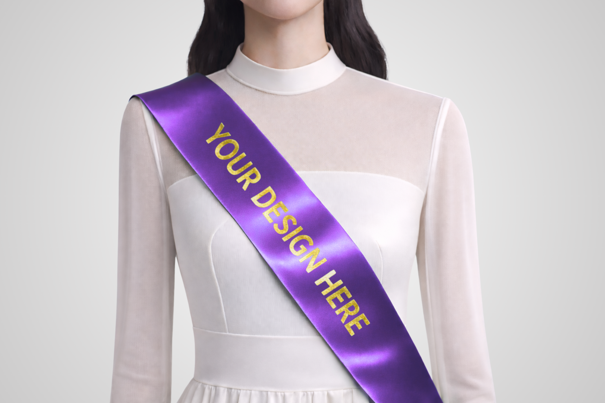 Écharpe en satin écologique violet avec un motif personnalisé de JM Band®.
