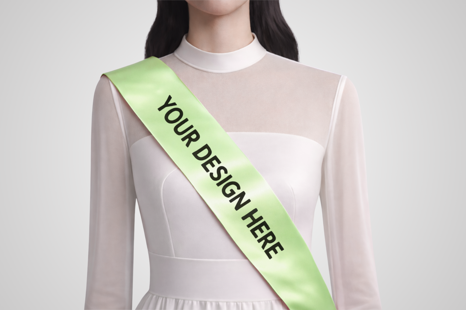 Écharpe en satin ECO vert clair, design personnalisé, de JM Band®.