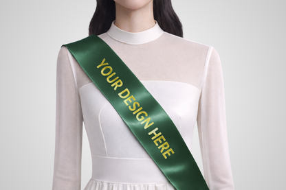 Écharpe personnalisée en satin ECO vert foncé de JM Band®.