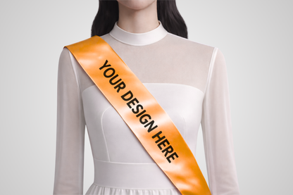 Écharpe personnalisée en satin écologique orange de JM Band®.