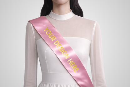 Écharpe en satin rose ECO avec motif personnalisé de JM Band®.