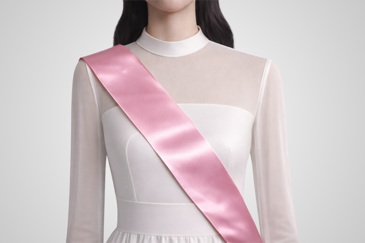 Roze, milieuvriendelijke satijnen sjerp zonder opdruk van JM Band®.