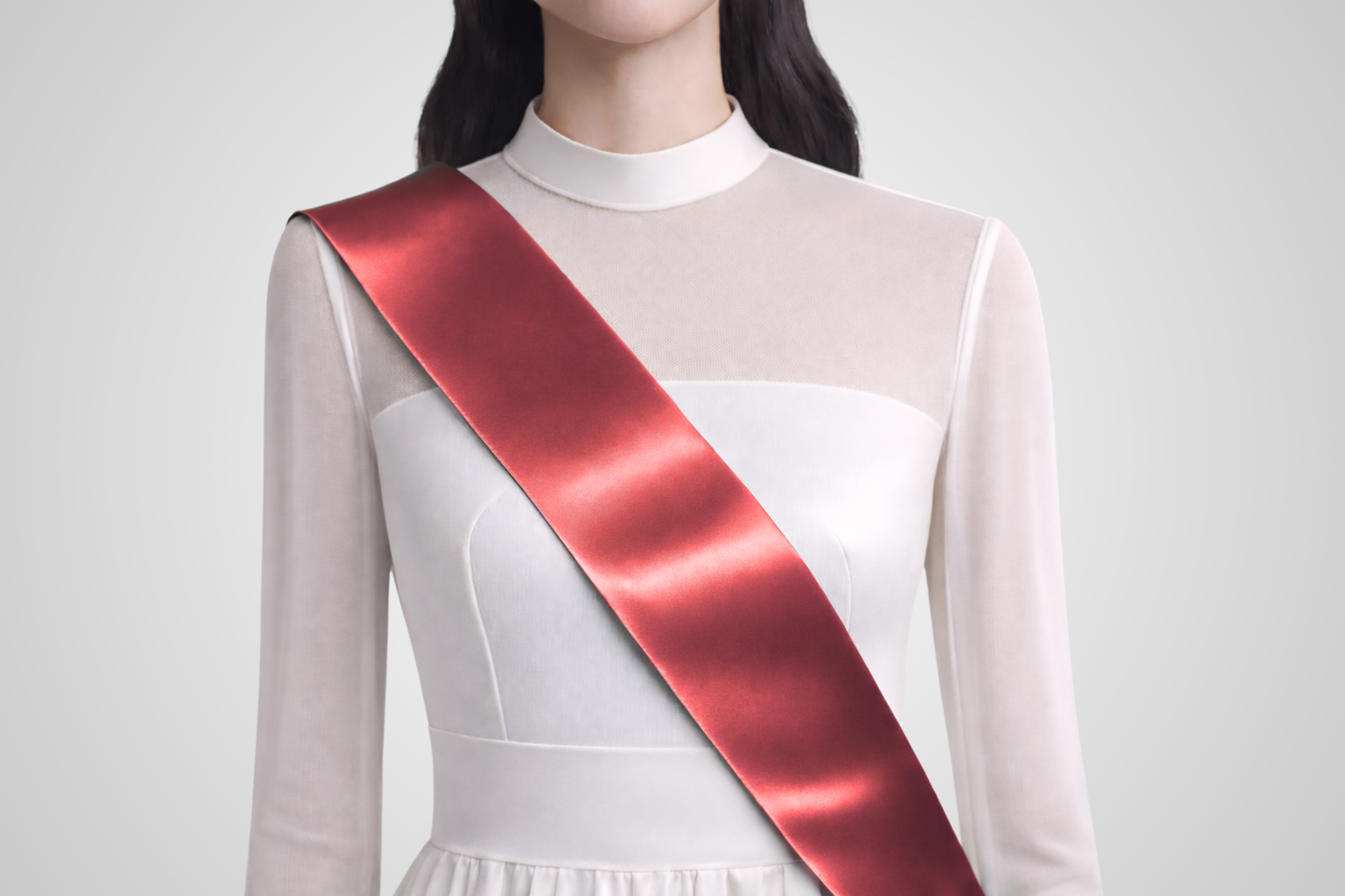 Rood ECO satijnen bestellint zonder opdruk van JM Band®.