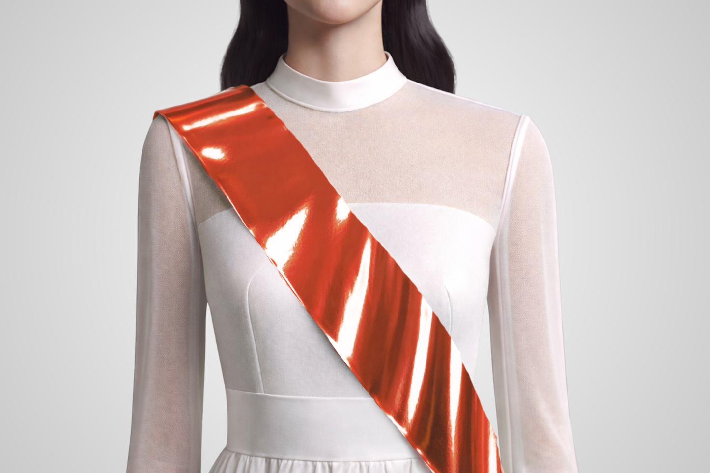 Medaillelint in metallic rood zonder opdruk van JM Band®.