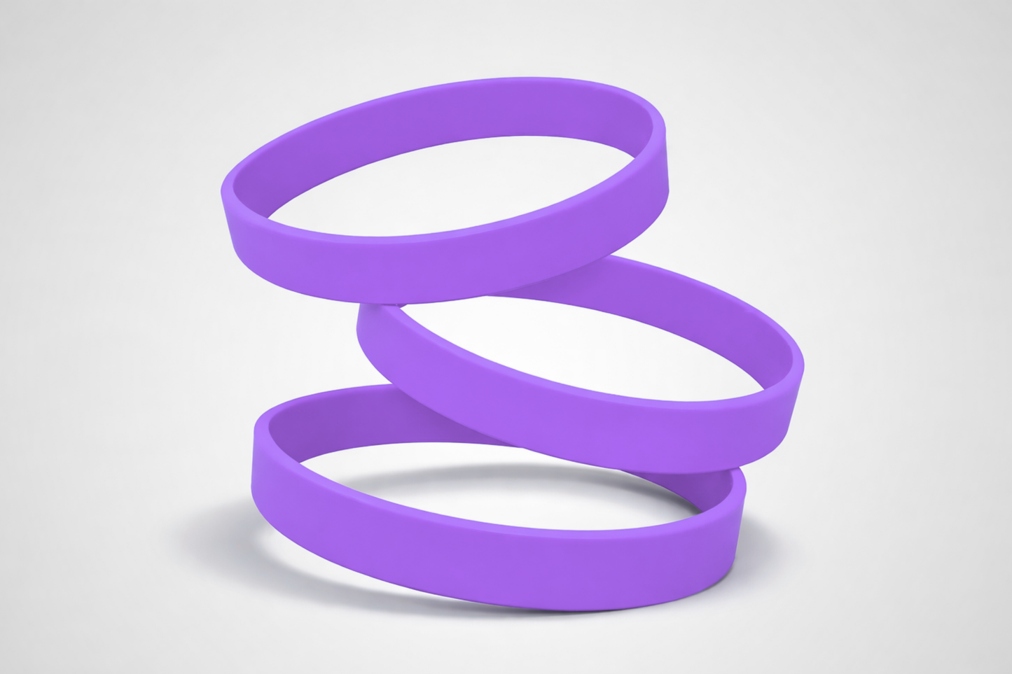 Paarse, effen siliconen polsbandjes. Koop siliconen polsbandjes zonder opdruk bij JM Band®.
