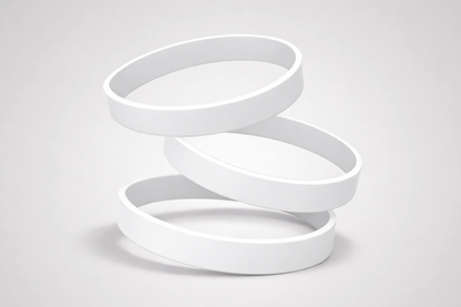 Witte, effen siliconen polsbandjes. Koop siliconen polsbandjes zonder opdruk bij JM Band®.