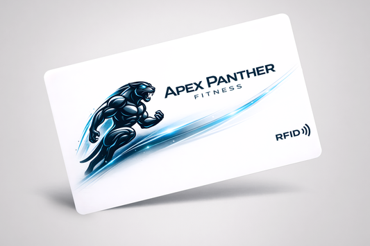 Carte RFID avec logo pour centres de fitness de JM Band®.