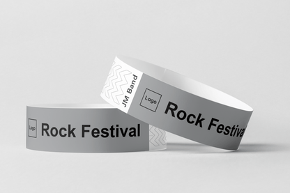Bracelet en papier - Impression noire Bracelets en papier JM Band® 10 Gris