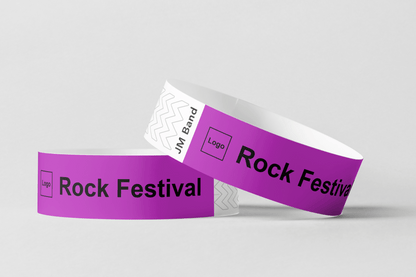Bracelet en papier - Impression noire Bracelets en papier JM Band® 10 Violet
